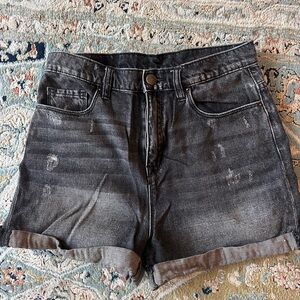 BDG Mom High Rise Black Denim Women's Shorts